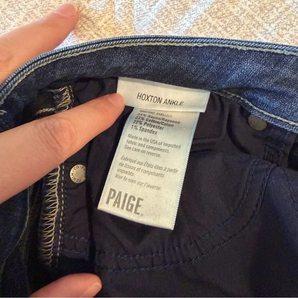 PAIGE Dark Wash Hoxton Ankle Jeans - Picture 4 of 5